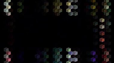 güzel renkli video soyut parlak ışık enerjisi 4K düz çizgi dalgaları siyah arkaplan üzerinde parıldayan ışık etkisi