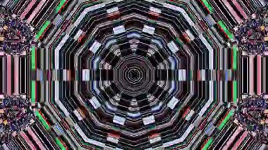 Soyut Kaleydoskop deseni tam renklerle. Sihirli mandala. 4k