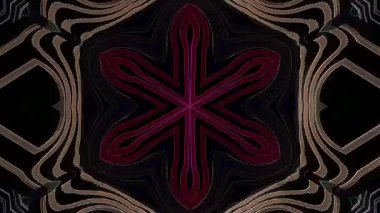 Soyut Kaleydoskop deseni tam renklerle. Sihirli mandala. 4k