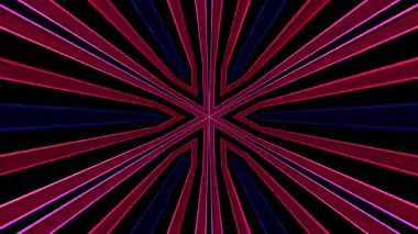 3D Animated digital abstract. Colorful curved and circular lines on black background, seamless loop