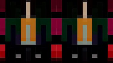 3D Animated digital abstract. Colorful curved and circular lines on black background, seamless loop