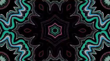 Soyut Kaleydoskop deseni tam renklerle. Sihirli mandala. 4k