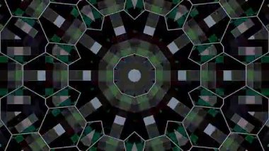 Soyut Kaleydoskop deseni tam renklerle. Sihirli mandala. 4k