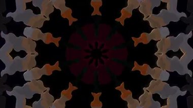 3D animasyon güzel video renkli soyut parlak ışık enerjisi 4K düz çizgi dalgaları merkezde yuvarlak ışık efekti, siyah arkaplan