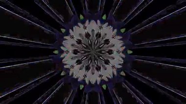 3D animasyon güzel video renkli soyut parlak ışık enerjisi 4K düz çizgi dalgaları merkezde yuvarlak ışık efekti, siyah arkaplan