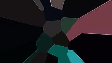 3D shining bright dots set colorful line wave motion, on black background