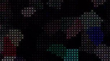 3D shining bright dots set colorful line wave motion, on black background