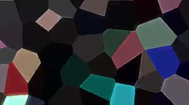 3D shining bright dots set colorful line wave motion, on black background