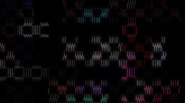 güzel renkli video soyut parlak ışık enerjisi 4K düz çizgi dalgaları siyah arkaplan üzerinde parıldayan ışık etkisi