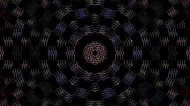 Soyut Kaleydoskop deseni tam renklerle. Sihirli mandala. 4k