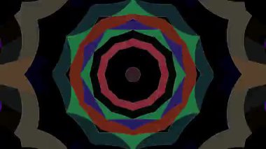 Soyut Kaleydoskop deseni tam renklerle. Sihirli mandala. 4k