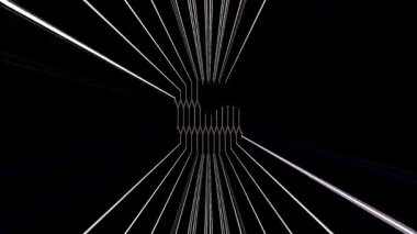 güzel renkli video soyut parlak ışık enerjisi 4K düz çizgi dalgaları siyah arkaplan üzerinde parıldayan ışık etkisi