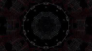 Soyut Kaleydoskop deseni tam renklerle. Sihirli mandala. 4k