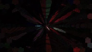 3D soyut parlak çizgiler, dalga, renkli, siyah arkaplan