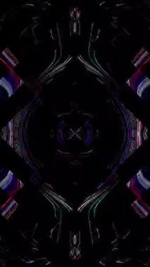 3D animasyon dikey güzel video soyut parlak ışık enerjisi 4K soyut çizgiler merkezde parlayan renkli ışık, siyah arkaplan