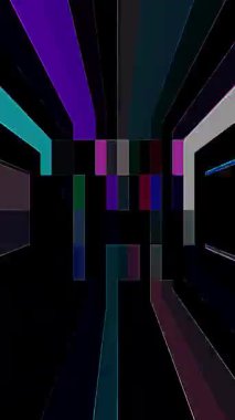 3D animasyon dikey güzel video soyut parlak ışık enerjisi 4K soyut çizgiler merkezde parlayan renkli ışık, siyah arkaplan