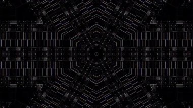 Soyut Kaleydoskop deseni tam renklerle. Sihirli mandala. 4k