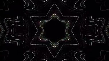 Soyut Kaleydoskop deseni tam renklerle. Sihirli mandala. 4k