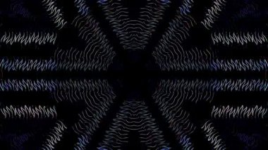 3D animasyon güzel video renkli soyut parlak ışık enerjisi 4K düz çizgi dalgaları merkezde yuvarlak ışık efekti, siyah arkaplan