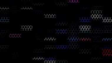 güzel renkli video soyut parlak ışık enerjisi 4K düz çizgi dalgaları siyah arkaplan üzerinde parıldayan ışık etkisi