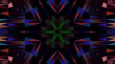 Soyut Kaleydoskop deseni tam renklerle. Sihirli mandala. 4k