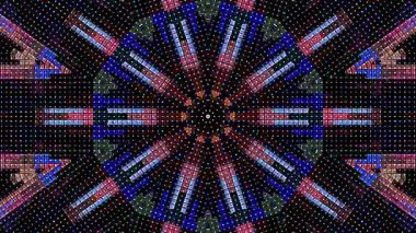 Soyut Kaleydoskop deseni tam renklerle. Sihirli mandala. 4k