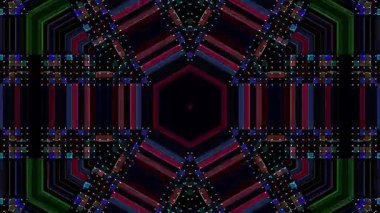 Soyut Kaleydoskop deseni tam renklerle. Sihirli mandala. 4k