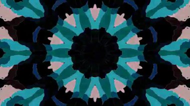 Soyut Kaleydoskop deseni tam renklerle. Sihirli mandala. 4k