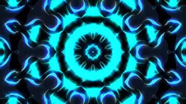 3D animasyon güzel video renkli soyut parlak ışık enerjisi 4K düz çizgi dalgaları merkezde yuvarlak ışık efekti, siyah arkaplan