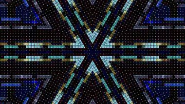 Soyut Kaleydoskop deseni tam renklerle. Sihirli mandala. 4k