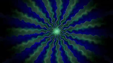 3D animasyon güzel video renkli soyut parlak ışık enerjisi 4K düz çizgi dalgaları merkezde yuvarlak ışık efekti, siyah arkaplan