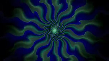 3D animasyon güzel video renkli soyut parlak ışık enerjisi 4K düz çizgi dalgaları merkezde yuvarlak ışık efekti, siyah arkaplan