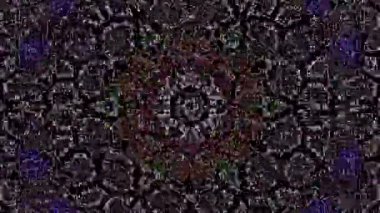 Soyut Kaleydoskop deseni tam renklerle. Sihirli mandala. 4k