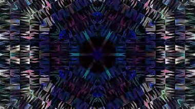 3D animasyon güzel video renkli soyut parlak ışık enerjisi 4K düz çizgi dalgaları merkezde yuvarlak ışık efekti, siyah arkaplan