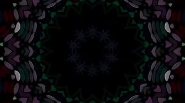 3D animasyon güzel video renkli soyut parlak ışık enerjisi 4K düz çizgi dalgaları merkezde yuvarlak ışık efekti, siyah arkaplan
