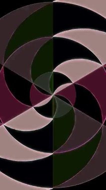 3D animasyon güzel video renkli soyut parlak ışık enerjisi 4K düz çizgi dalgaları merkezde yuvarlak ışık efekti, siyah arkaplan