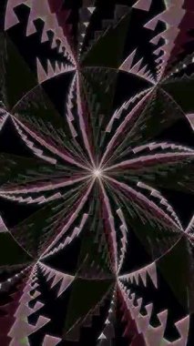 3D animasyon güzel video renkli soyut parlak ışık enerjisi 4K düz çizgi dalgaları merkezde yuvarlak ışık efekti, siyah arkaplan