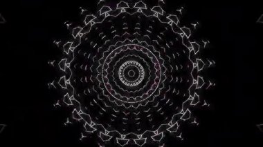 3D animasyon güzel video renkli soyut parlak ışık enerjisi 4K düz çizgi dalgaları merkezde yuvarlak ışık efekti, siyah arkaplan
