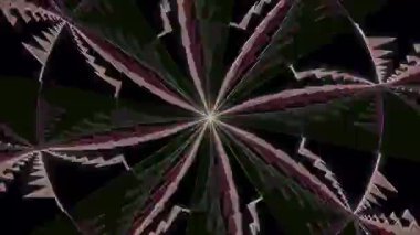 3D animasyon güzel video renkli soyut parlak ışık enerjisi 4K düz çizgi dalgaları merkezde yuvarlak ışık efekti, siyah arkaplan