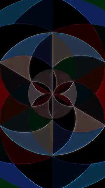 3D animasyon güzel video renkli soyut parlak ışık enerjisi 4K düz çizgi dalgaları merkezde yuvarlak ışık efekti, siyah arkaplan