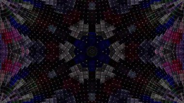 3D animasyon güzel video renkli soyut parlak ışık enerjisi 4K düz çizgi dalgaları merkezde yuvarlak ışık efekti, siyah arkaplan