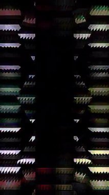 3D soyut parlak çizgiler, dalga, renkli, siyah arkaplan