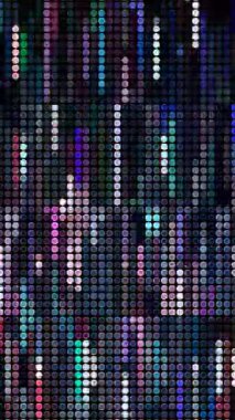 3D soyut parlak çizgiler, dalga, renkli, siyah arkaplan