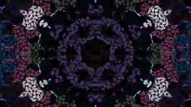 Soyut Kaleydoskop deseni tam renklerle. Sihirli mandala. 4k