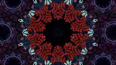 Soyut Kaleydoskop deseni tam renklerle. Sihirli mandala. 4k