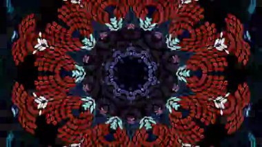Soyut Kaleydoskop deseni tam renklerle. Sihirli mandala. 4k