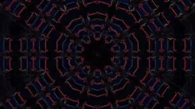Soyut Kaleydoskop deseni tam renklerle. Sihirli mandala. 4k