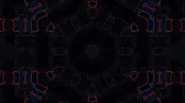 Soyut Kaleydoskop deseni tam renklerle. Sihirli mandala. 4k