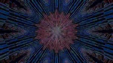 Soyut Kaleydoskop deseni tam renklerle. Sihirli mandala. 4k