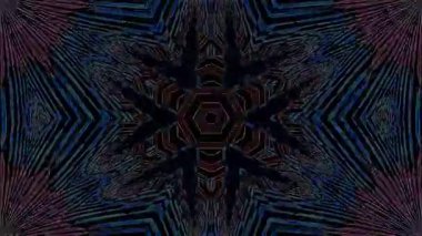 Soyut Kaleydoskop deseni tam renklerle. Sihirli mandala. 4k
